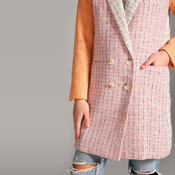 NWT Hutch Mixed-Plaid Blazer From Anthropologie in Novelty Women's Size US XS - Picture 5 of 10